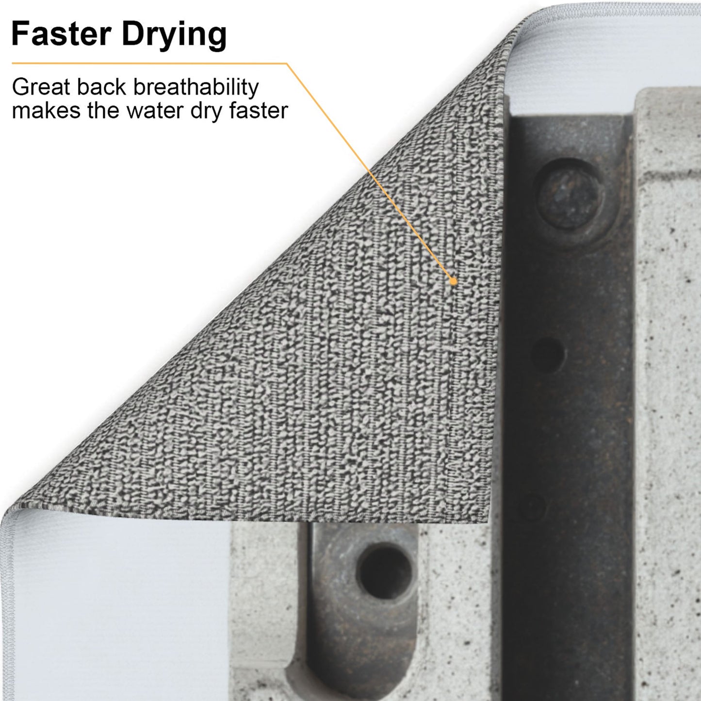 Concrete Structure Kitchen Drying Mat – Anti-Slip, Fast-Absorbing Counter Mat|Industrial Style|18×16in