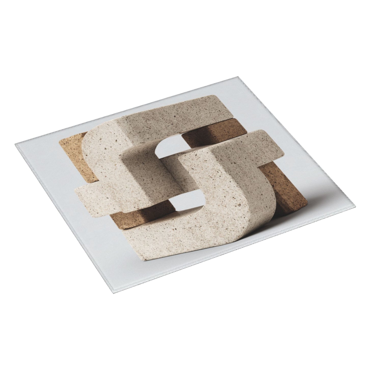 Beige Geometric Block Kitchen Drying Mat – Modern Minimalist Art | Water Absorbent & Anti-Slip | 18×16in