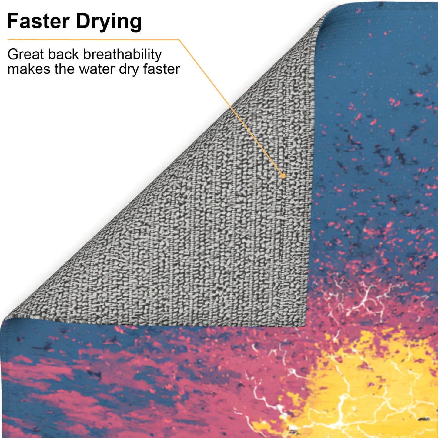 Electric Surge Kitchen Drying Mat – Power Tower Abstract Art 18×16in