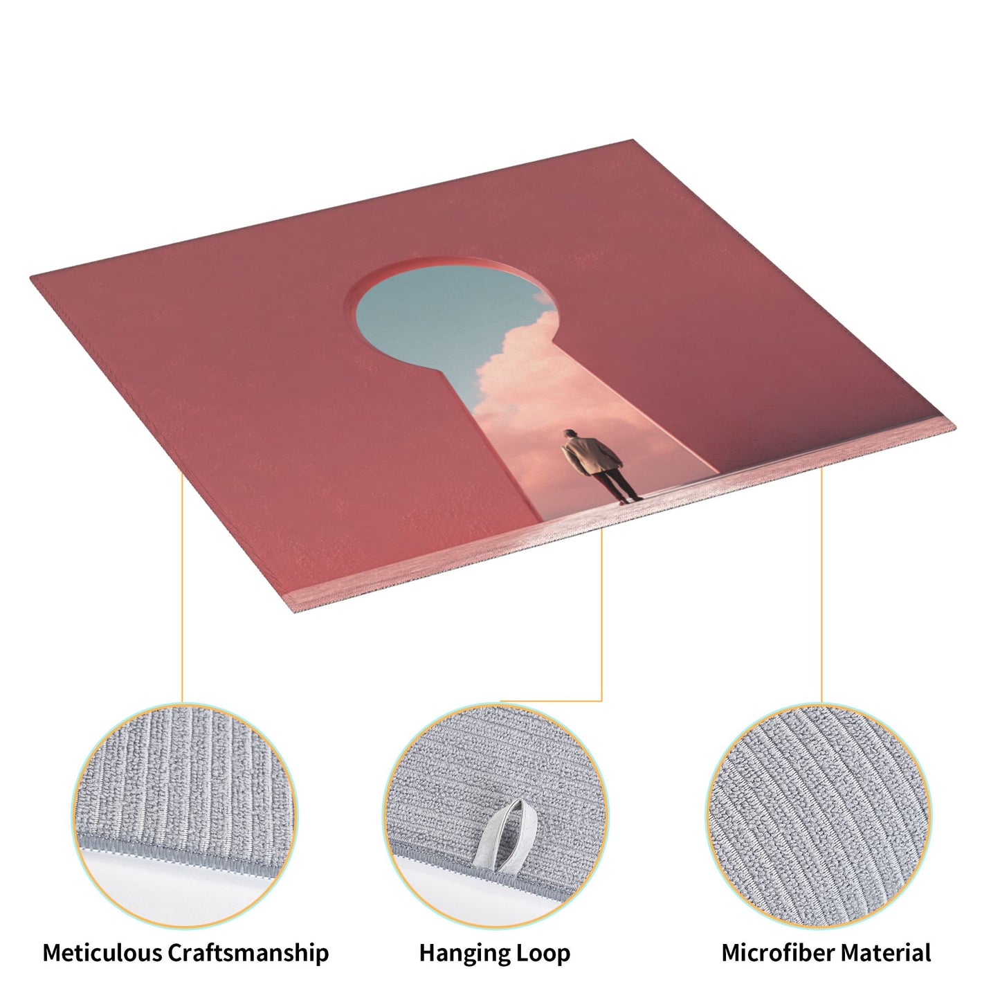 Keyhole Vision Kitchen Drying Mat – Surreal Fantasy Design 18×16in