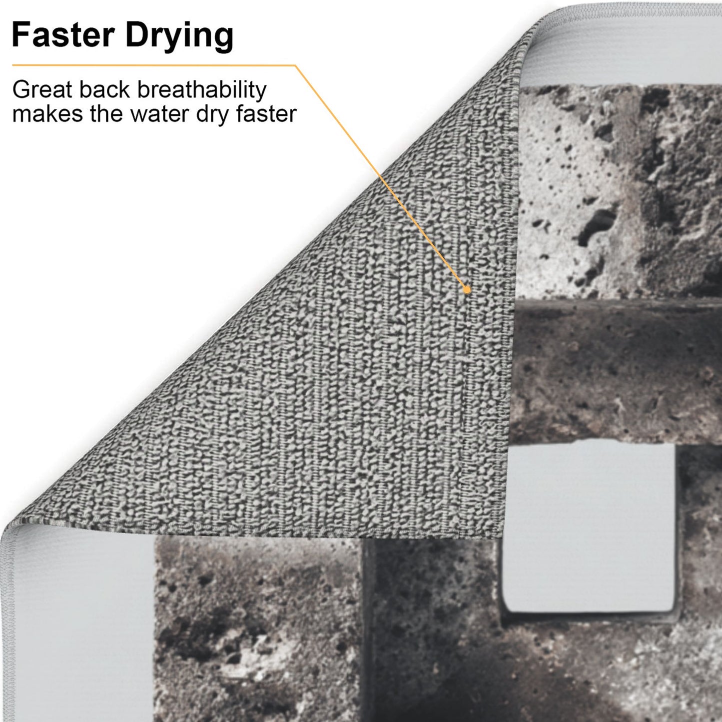 Industrial Design Kitchen Drying Mat – Non-Slip, Super Absorbent & Fast Drying Counter Protector for Sink, Dishes, Coffee Maker｜16x18in