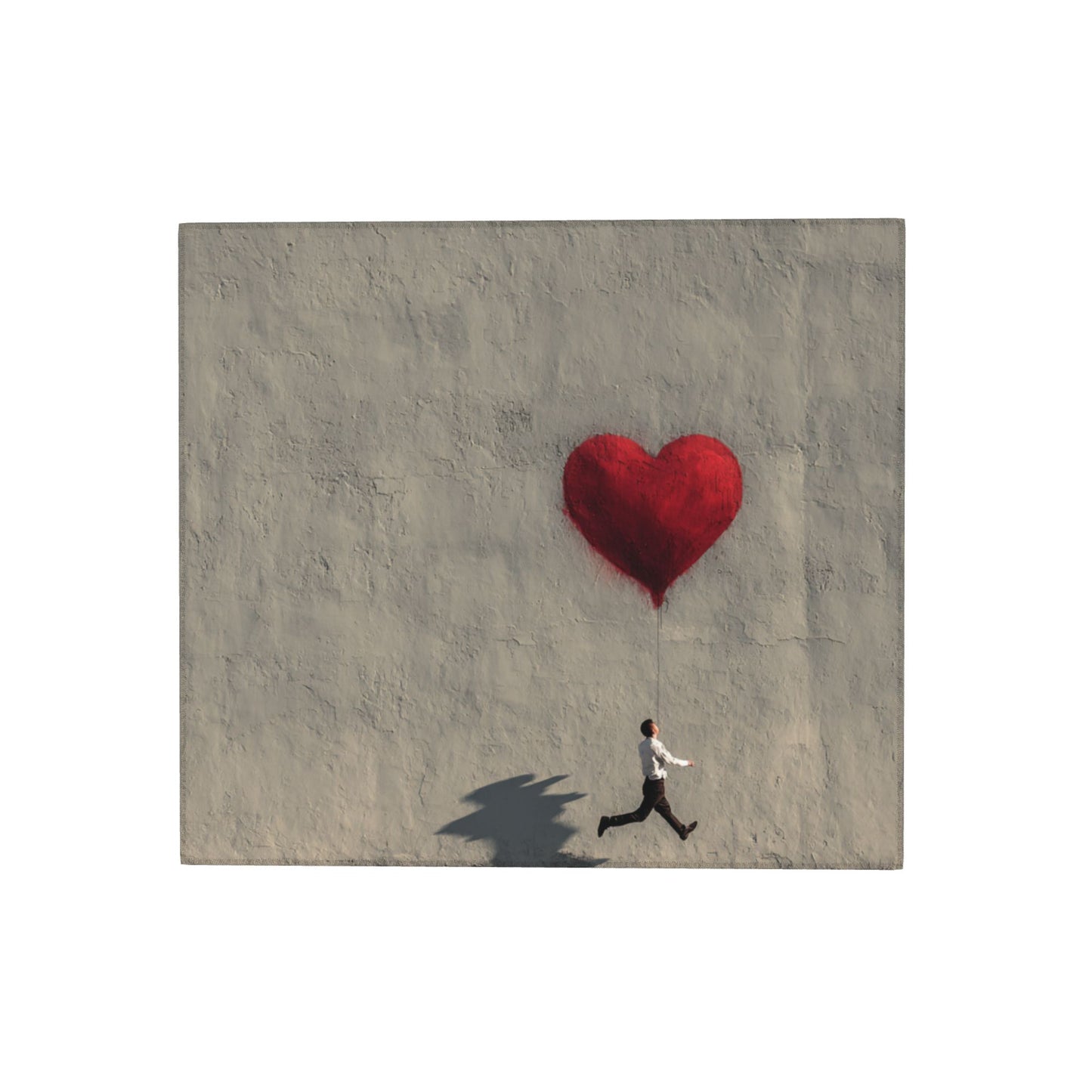 Running Man with Heart Balloon Kitchen Drying Mat – Artistic Counter Pad 18×16in