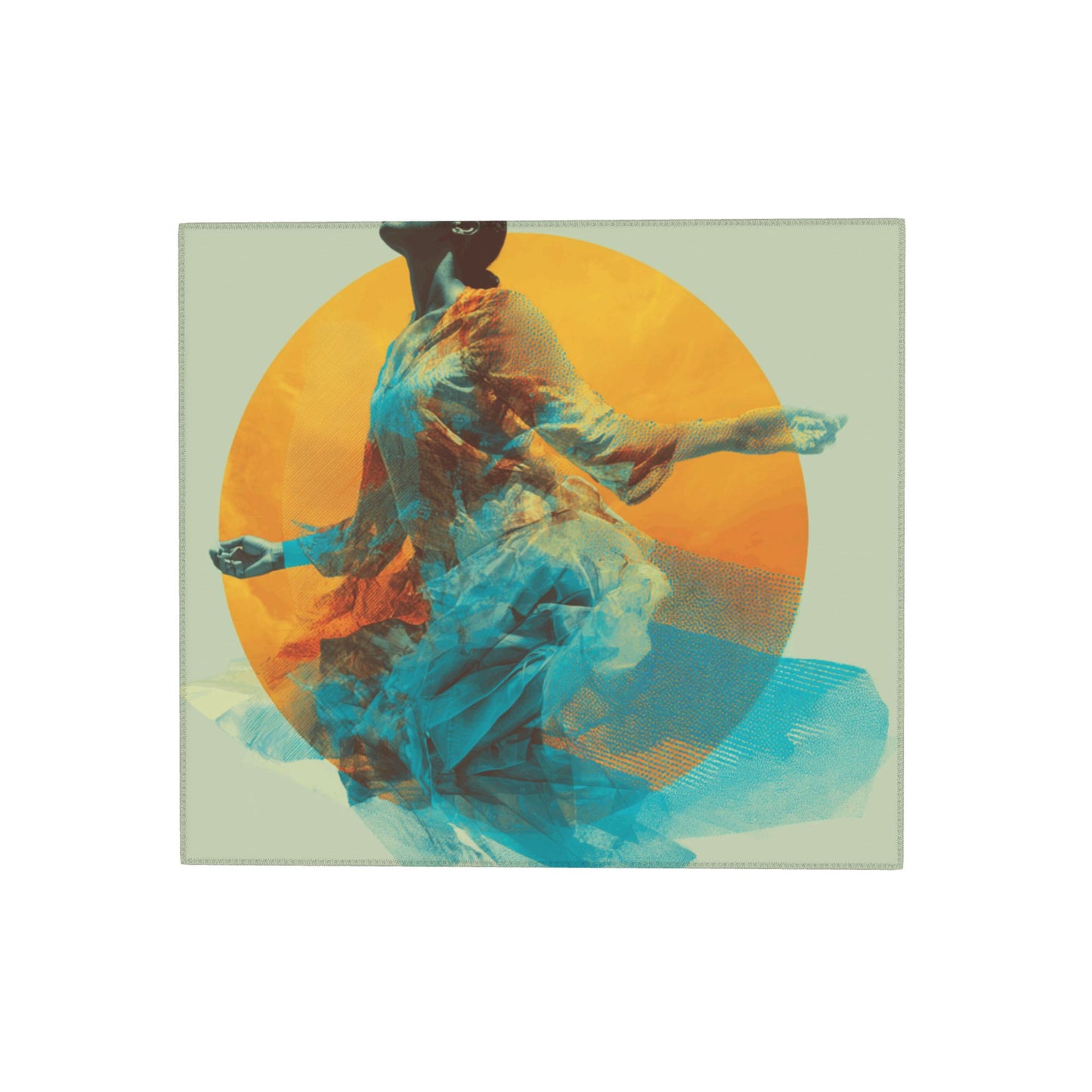 Solar Dance Kitchen Drying Mat – Ethereal Motion Print 18×16in