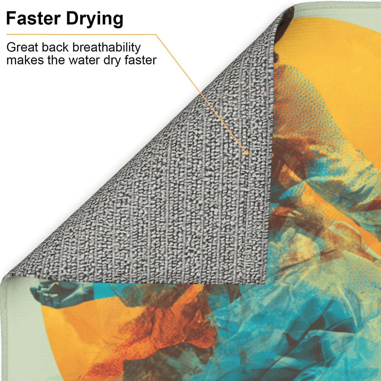 Solar Dance Kitchen Drying Mat – Ethereal Motion Print 18×16in