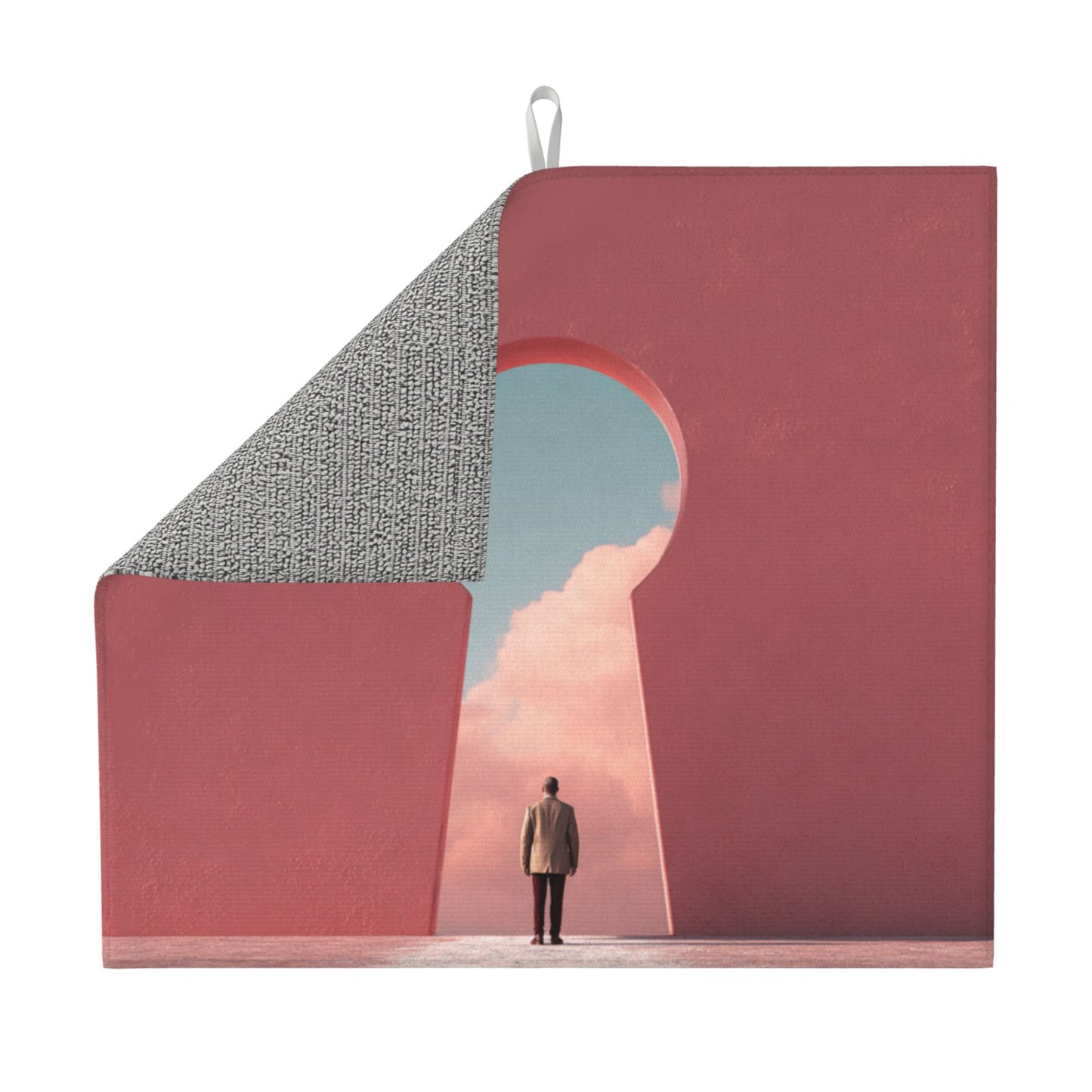 Keyhole Vision Kitchen Drying Mat – Surreal Fantasy Design 18×16in