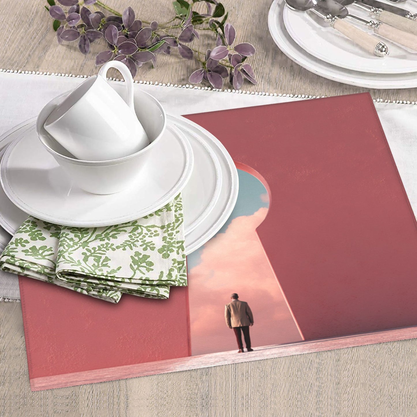 Keyhole Vision Kitchen Drying Mat – Surreal Fantasy Design 18×16in