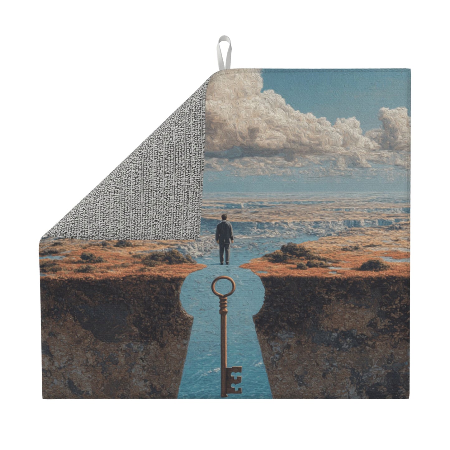Key Path Kitchen Drying Mat – Surreal Gateway Landscape Art 18×16in