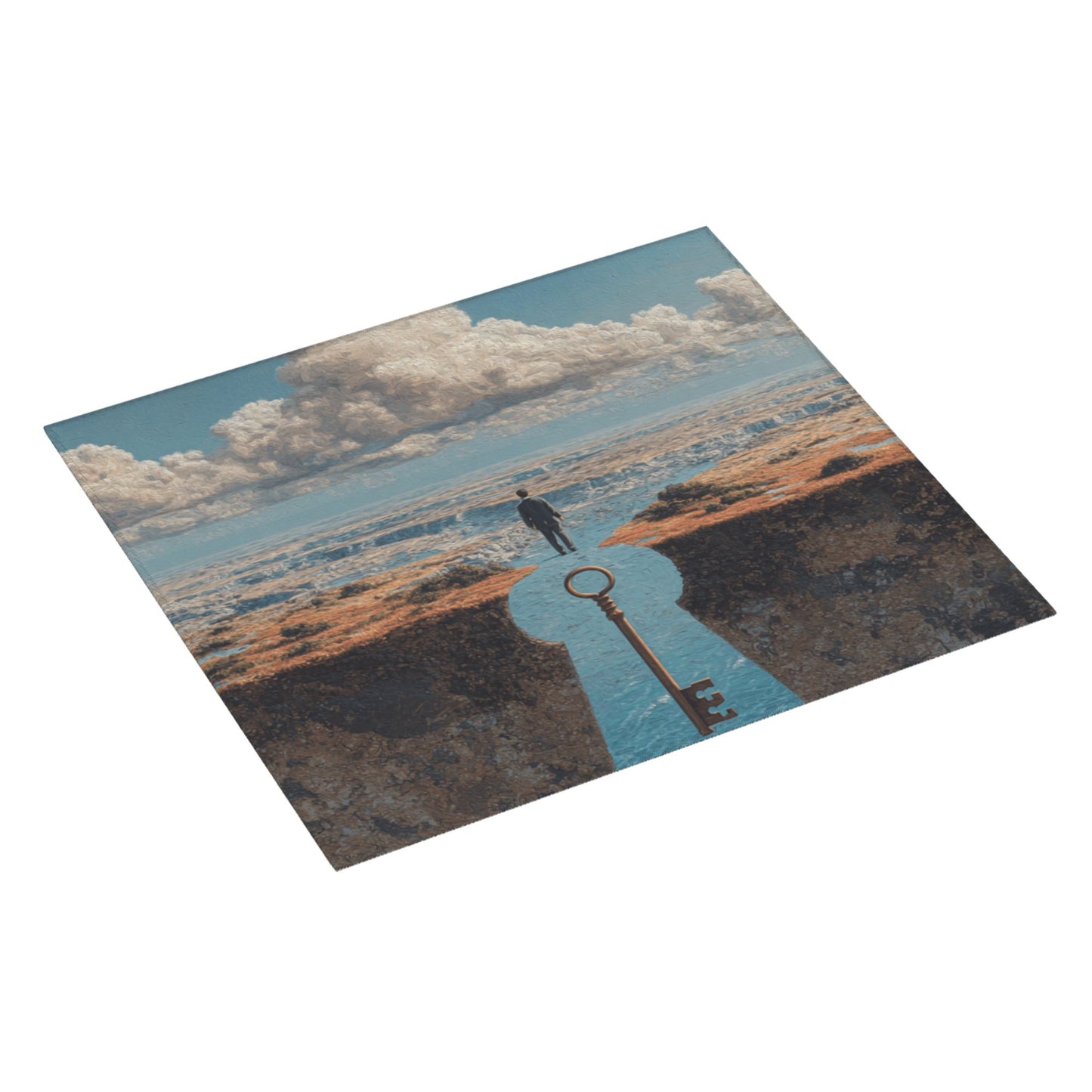 Key Path Kitchen Drying Mat – Surreal Gateway Landscape Art 18×16in