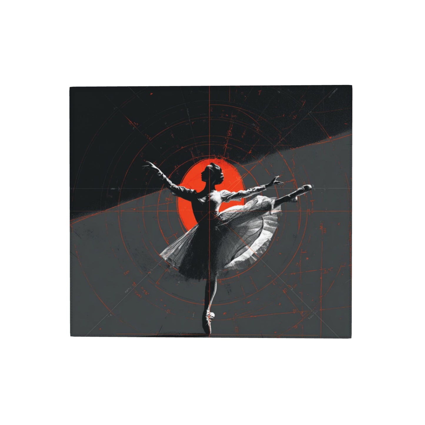 Graceful Ballet Kitchen Drying Mat – Red Sun Silhouette Art Design 18×16in
