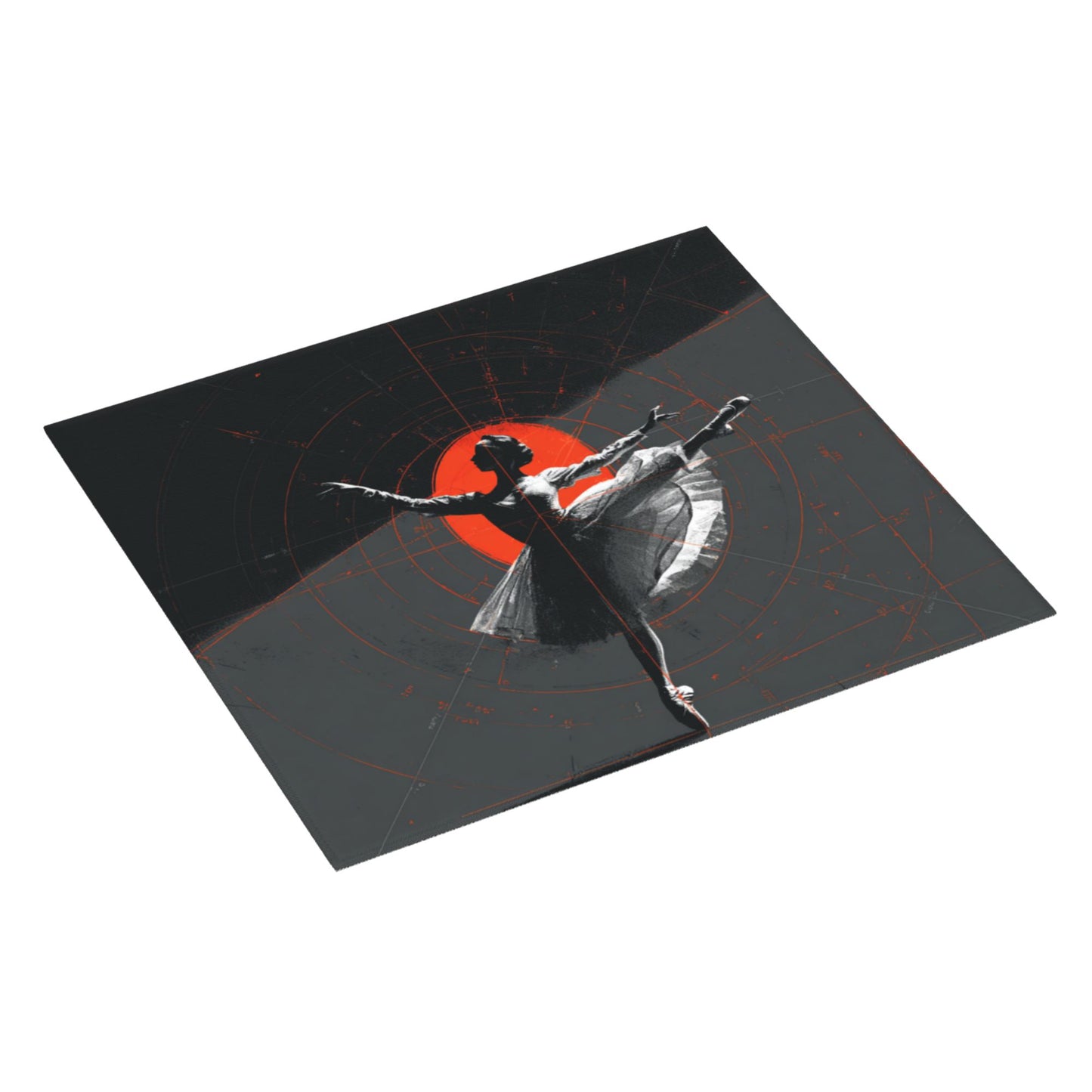 Graceful Ballet Kitchen Drying Mat – Red Sun Silhouette Art Design 18×16in